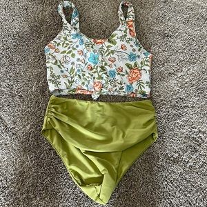 High waisted bottom bikini swimming suit